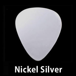 Metal Stamping Blanks Nickel Silver "Guitar Pick", 30mm (1.18") x 25.5mm (1"), 24g